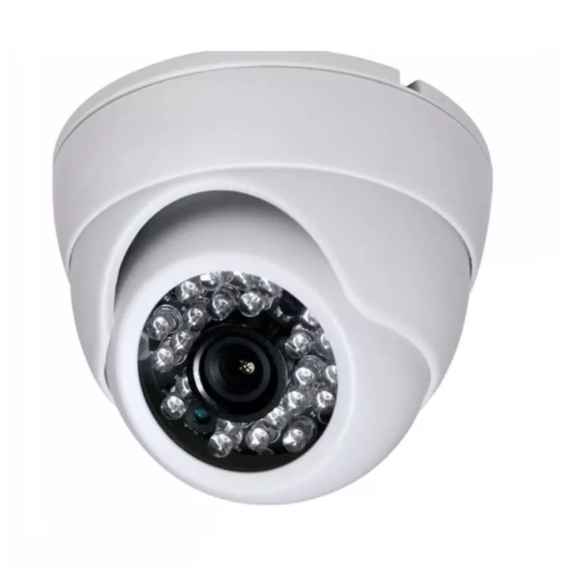 Camera Dome Ccd Infra Vermelho 24 Leds 20Mts Linha 3,6Mm Branca